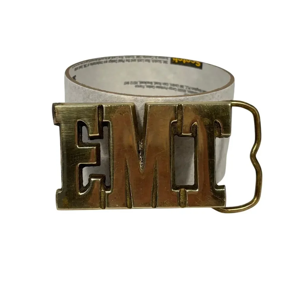 EMT Brass Vintage Belt Buckle Emergency Medical Technician